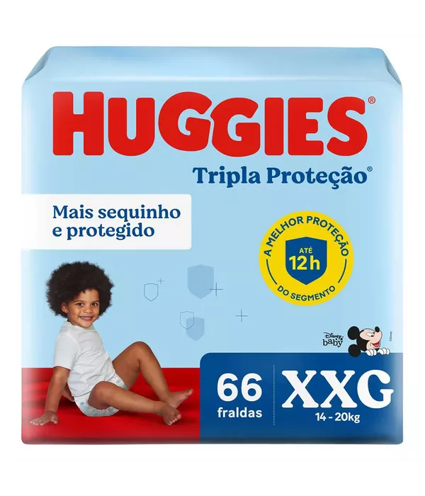 Huggies Fralda Tripla Proteção XXG 66 unidades