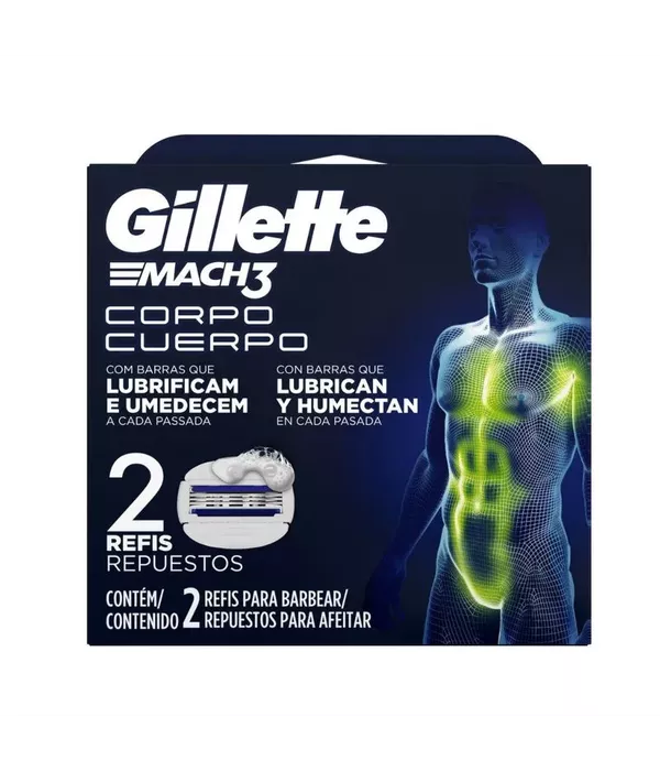 Gillette Mach3 Corpo Carga para Aparelho c/ 2 Unidades.