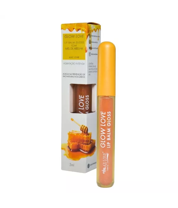 Max Love Glow Love Lip Balm Gloss com Mel de Abelha 5ml