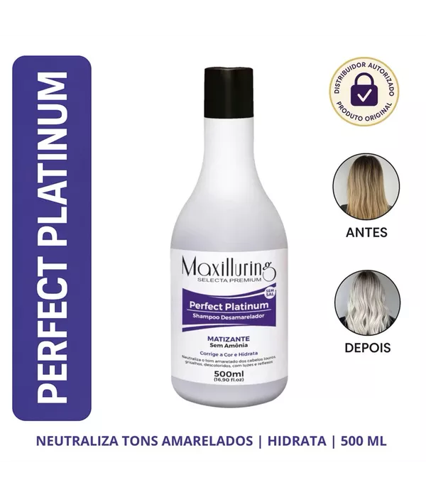 Maxilluring Shampoo Desamarelador Perfect Platinum 500ml