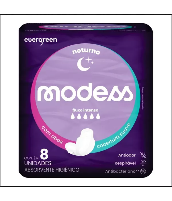  MODESS ABSORVENTE NOTURNO COM ABAS 8UN