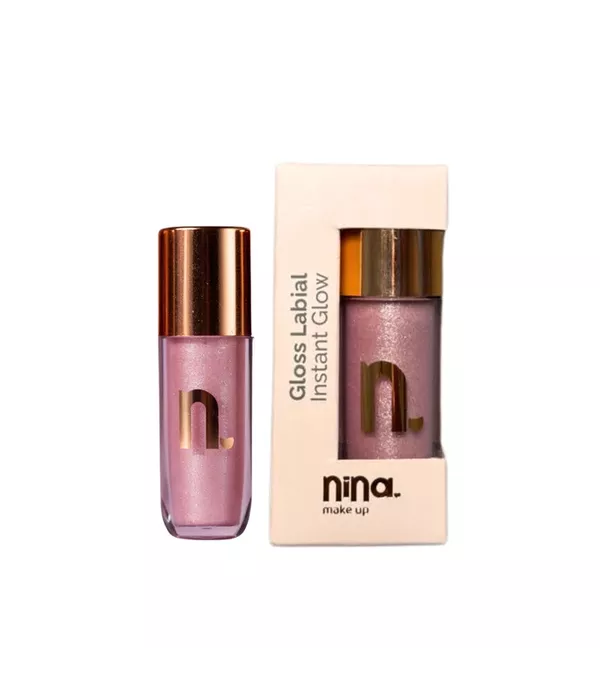 Nina Make Up Gloss Labial Instant Glow 4ml Quartzo Rosa