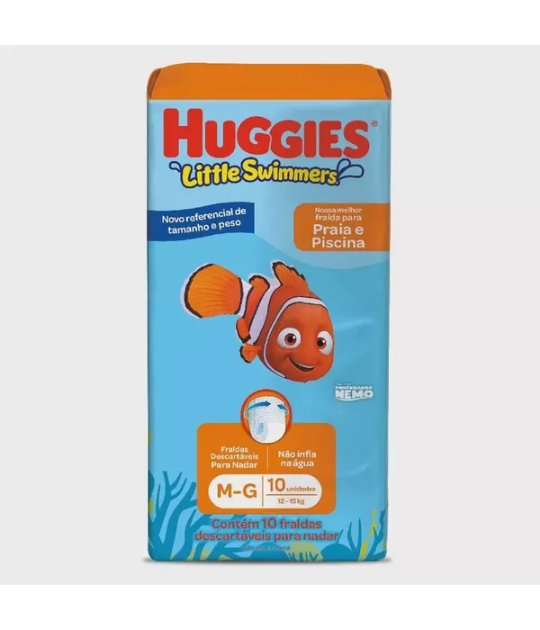 Huggies Little Swimmers Fralda Praia E Piscina M-G (12-15kg) 10 unidades
