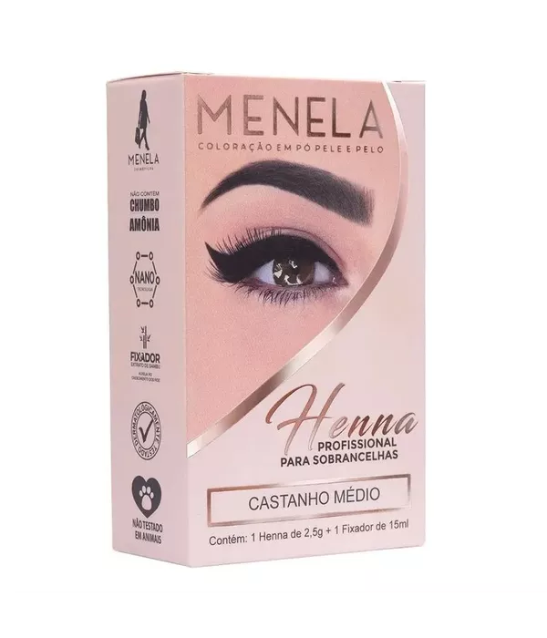 Menela Henna para Sobrancelha 2,5g Castanho Médio