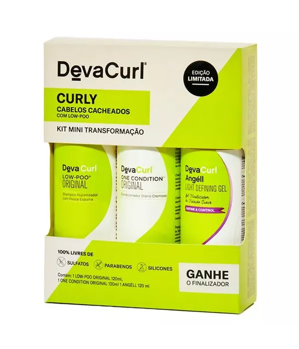 DevaCurl Kit Mini Transformação Curly Cabelos Cacheados com Low-Poo