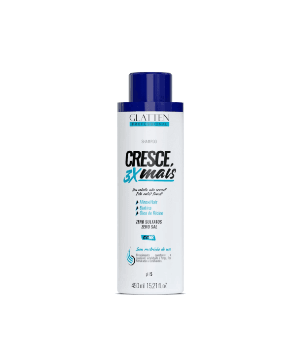 Glatten Shampoo Cresce 3x Mais 450ml