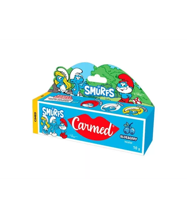 Carmed Smurfs Hidratante Labial Sabor Blueberry Incolor 10g