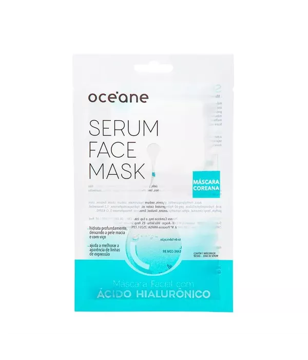 Oce'ane Serum Face Mask Máscara Coreana Com Hialurônico 20ml'