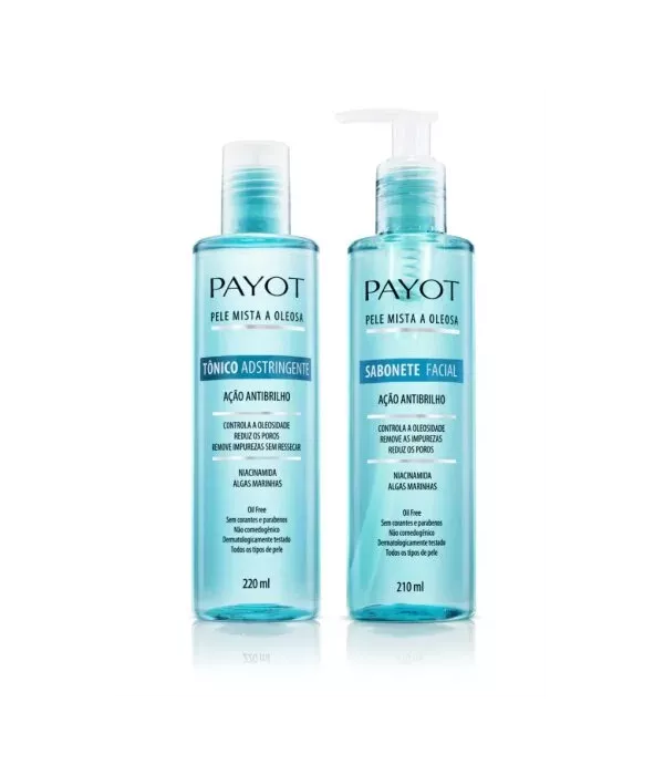 Payot Kit Ação Antibrilho Sabonete 210ml + Tônico Adstringente 220ml