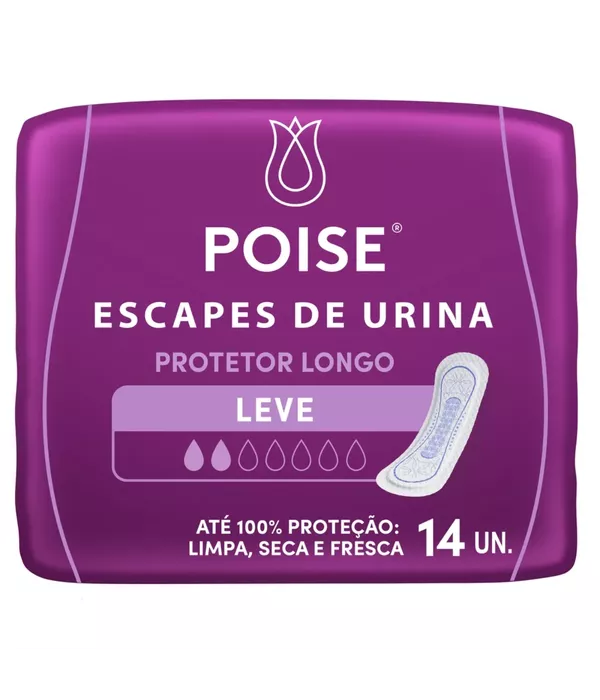 Poise Protetor Diário para Escape de Urina Absorção Leve 14 unidades
