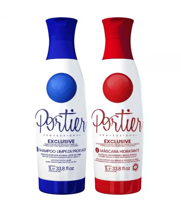 Kit Portier Exclusive Fine Escova Fine Profissional 2X1L
