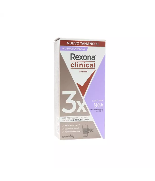Desodorante Crema Rexona Clinical 3X Extra Dry 58 Gr
