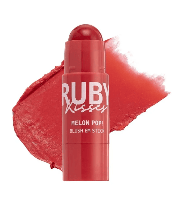 Ruby Kisses Melon Pop! Blush em Stick Cor 02 Peach Pop 5g