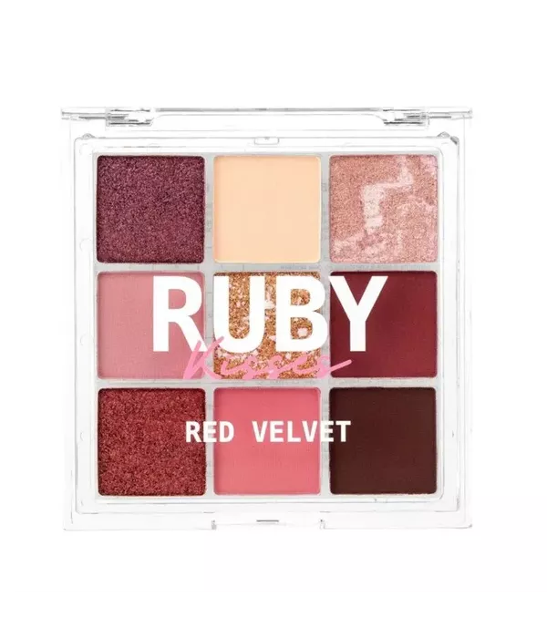Ruby Kisses Red Velvet Paleta de Sombras 9 Cores