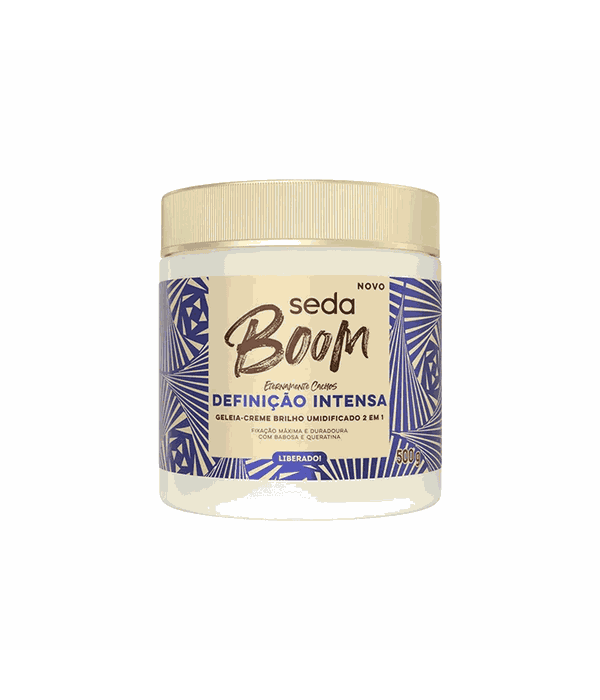 Seda Boom Definição Intensa Geleia-Creme Brilho Umidificado 2 em 1 500g