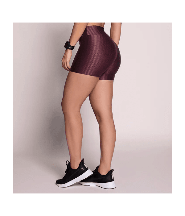 Selene Shorts Efeito 3D Marsala Tam P