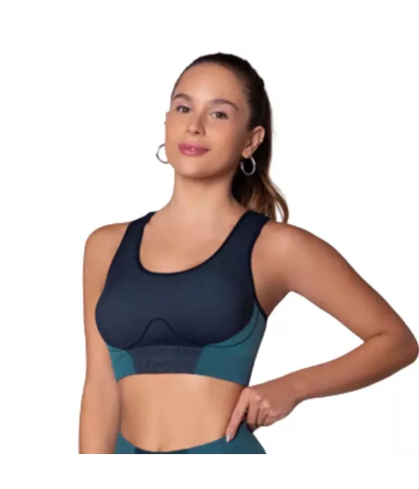 Selene Top Sem Costura Marinho/Azul P