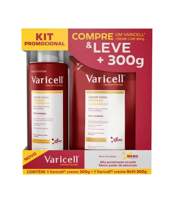 Varicell Kit Creme para Pernas Cansadas 300G + Refil 300G