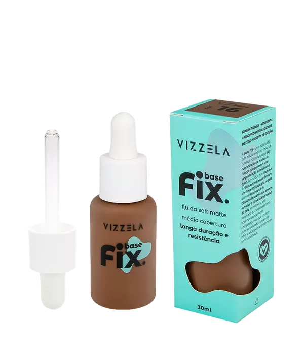 Vizzela Base Fix Fluida Soft Matte 30ml Cor 16
