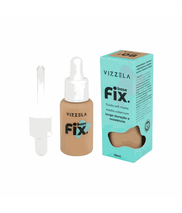 Vizzela Base Fix Fluida Soft Matte 30ml Cor 08