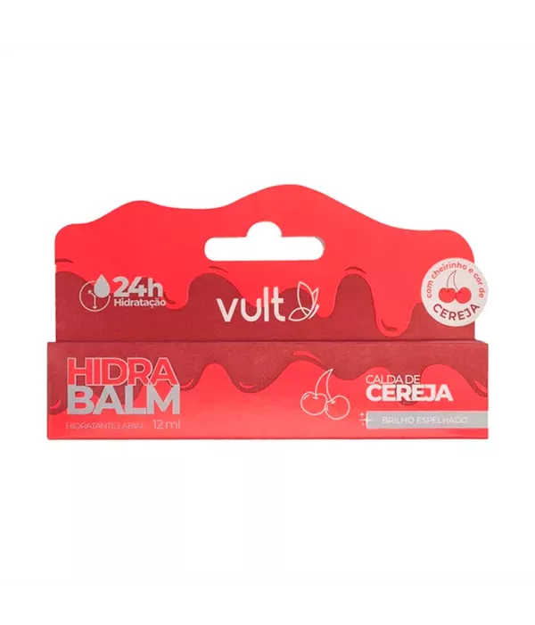 Vult Hidra Balm Hidrante Labial Calda de Cereja 12ml Brilho Espelhado