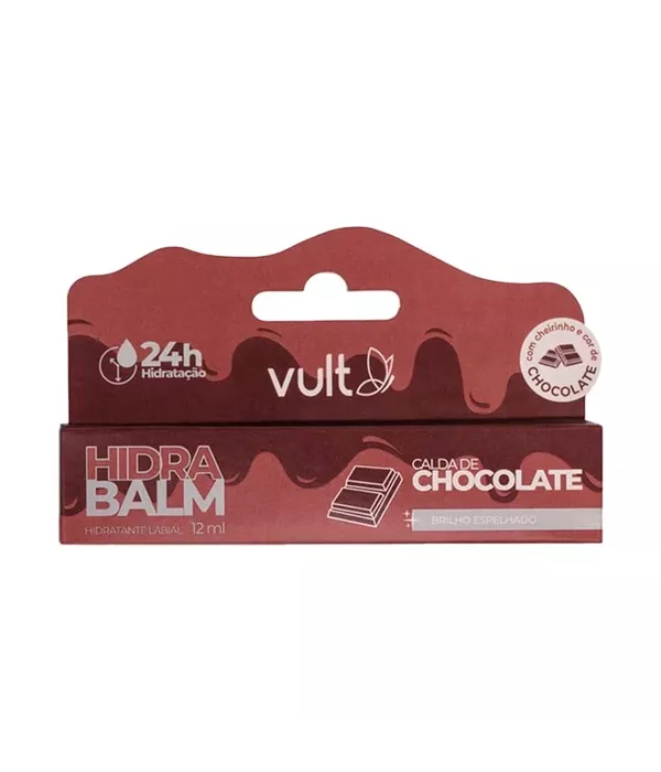 Vult Hidra Balm Hidratante Labial Calda de Chocolate 12ml Brilho Espelhado