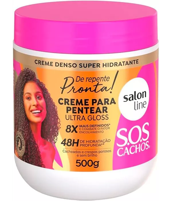 Salon Line Creme para Pentear S.O.S CACHOS De Repente Pronta 500g