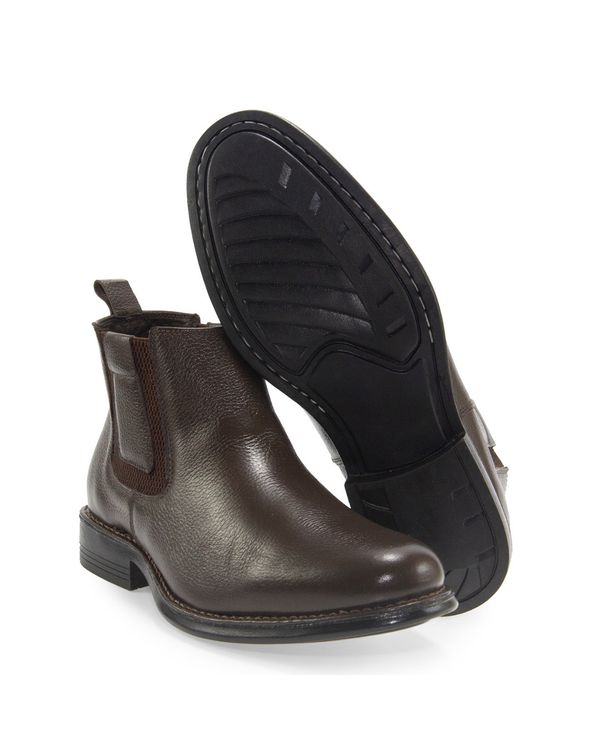Bota Chelsea Masculina Logan - Couro Legítimo Café