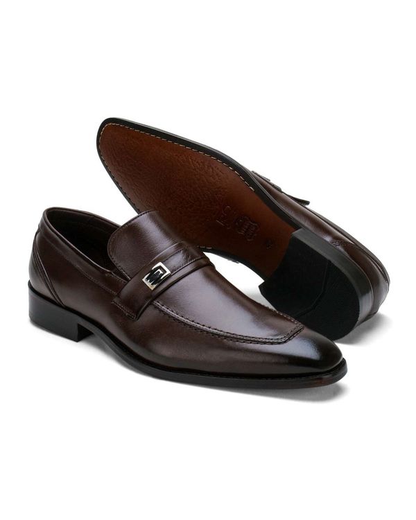 Sapato Social Liniker - Couro Café - Sola de couro