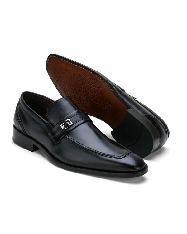 Sapato Social Liniker - Couro Preto - Sola de couro