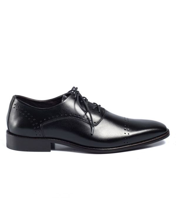 Sapato Social Torino - Oxford em Couro Preto - Sola de couro