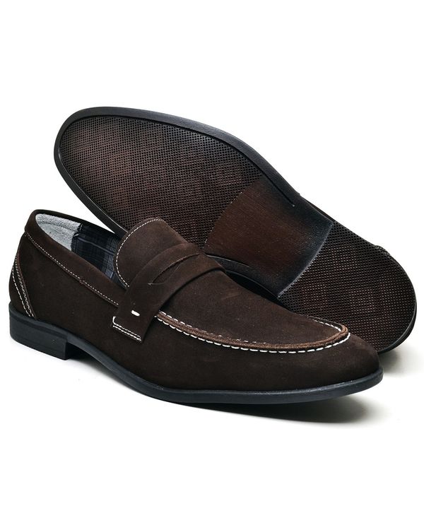 Mocassim Masculino Santarém - Couro Camurça Café