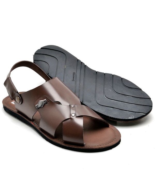 Sandália Masculina Couro Lux Café