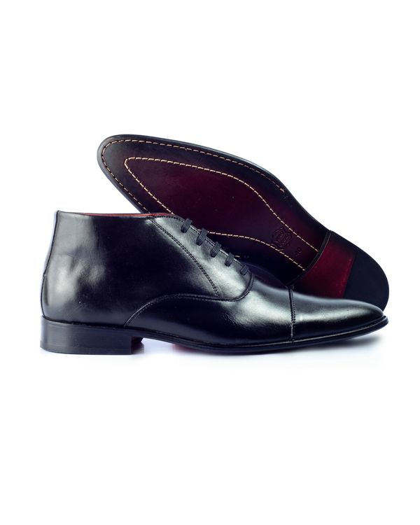 Sapato Social Exclusive - Couro Legítimo Preto - Sola de couro