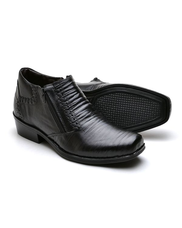 Bota Masculina Jungle Trançada - Couro Preto
