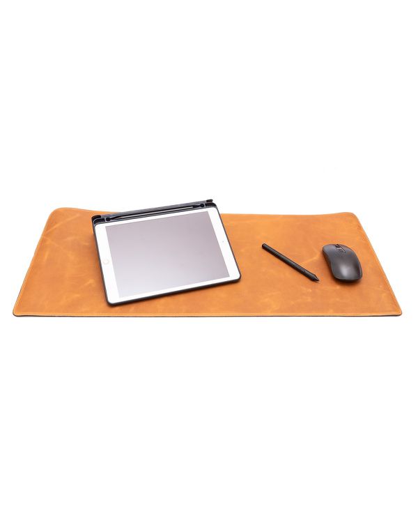 DeskPad executivo 100% em couro legítimo Caramelo 70x30 cts 