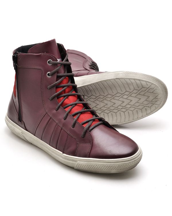 Tênis Masculino Casual Cano Alto McFly Couro Vinho