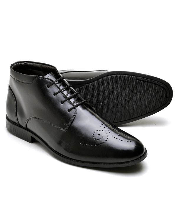 Sapato Masculino Joey - Cano médio - Couro Preto 