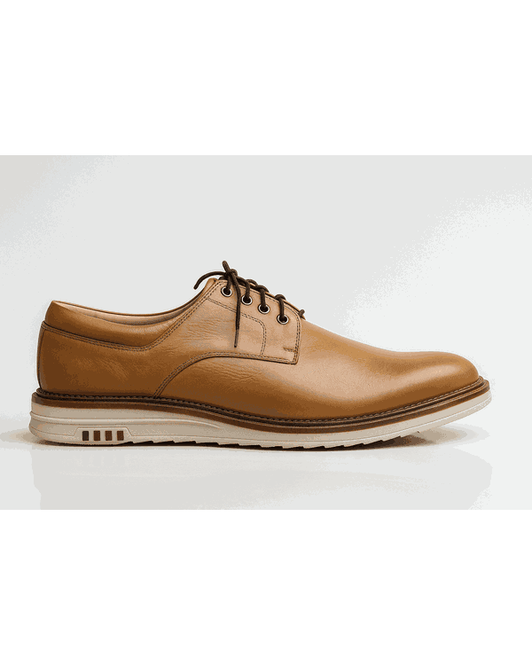 Sapato Casual Bergamo Couro Legítimo Caramelo 