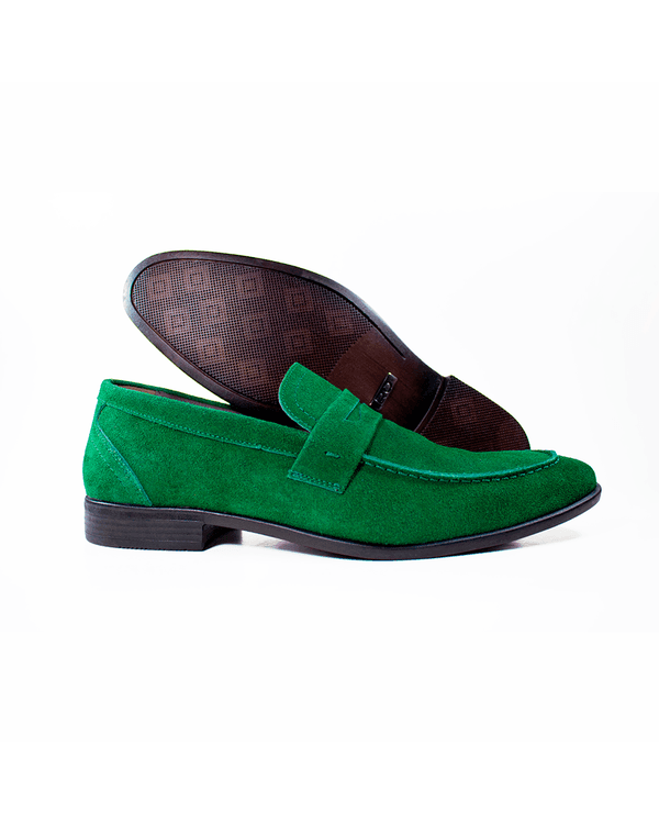 Mocassim Masculino Santarém - Couro Camurça Verde