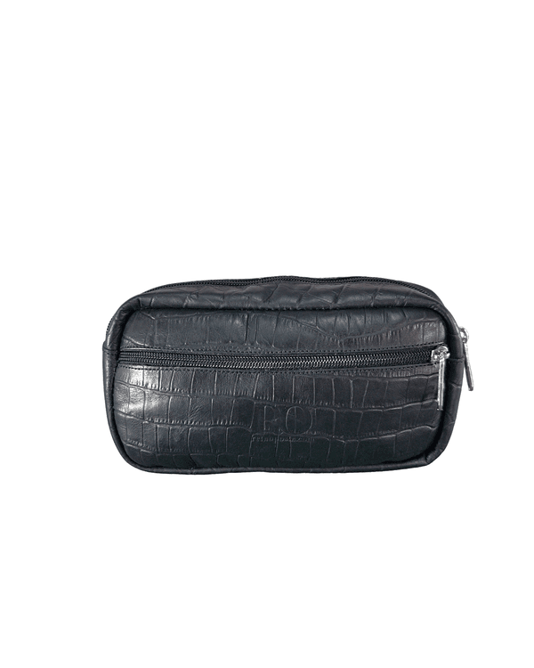 Necessaire Masculina de Couro Croco Preto