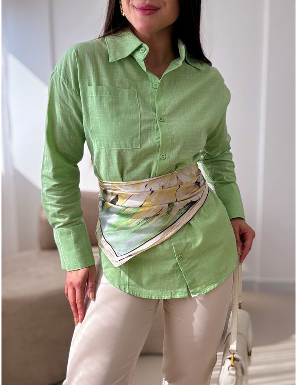 Camisa linho Beatriz Verde - Marya Conceito