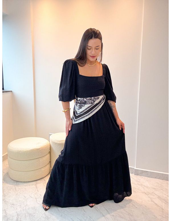Vestido Longo Bianca Preto - Marya Conceito