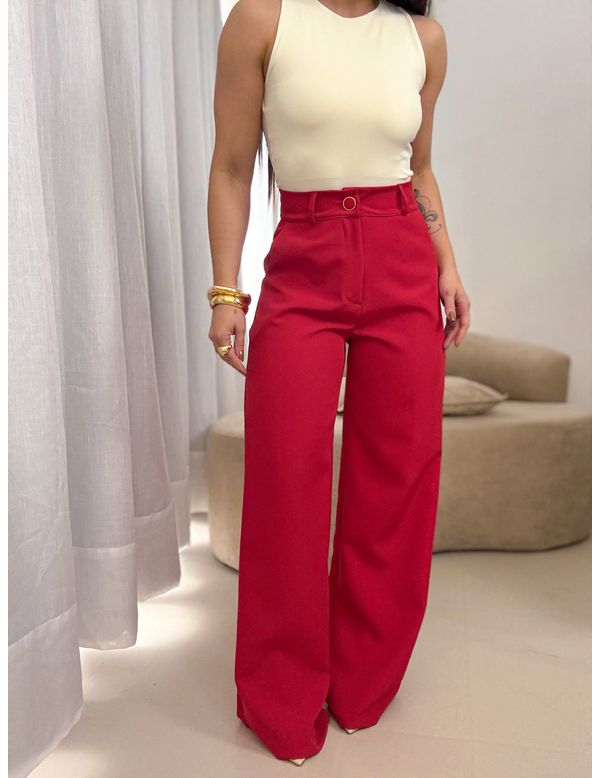 Calça Pantalona Brenda Vermelho - Marya Conceito
