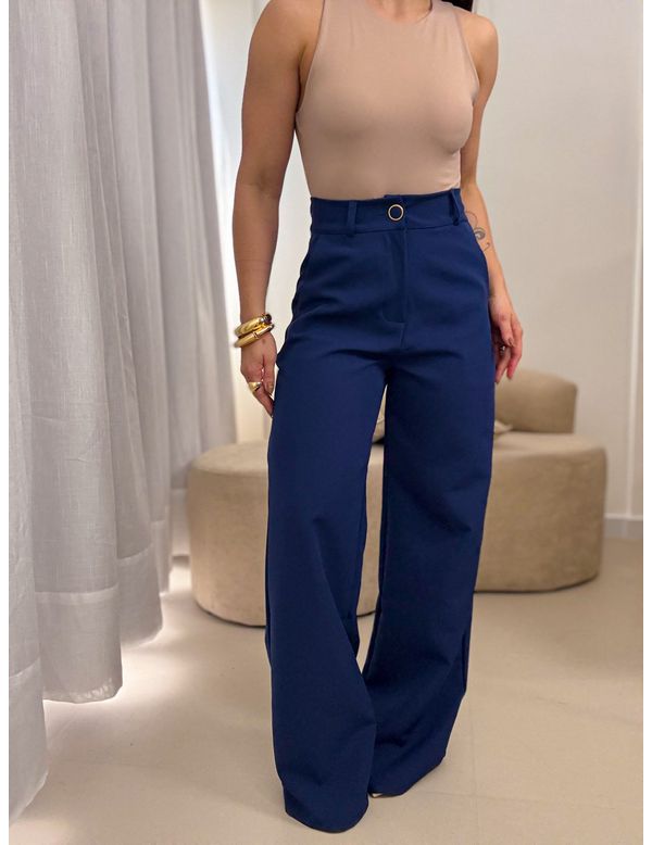 Calça Pantalona Brenda Azul Marinho - Marya Conceito