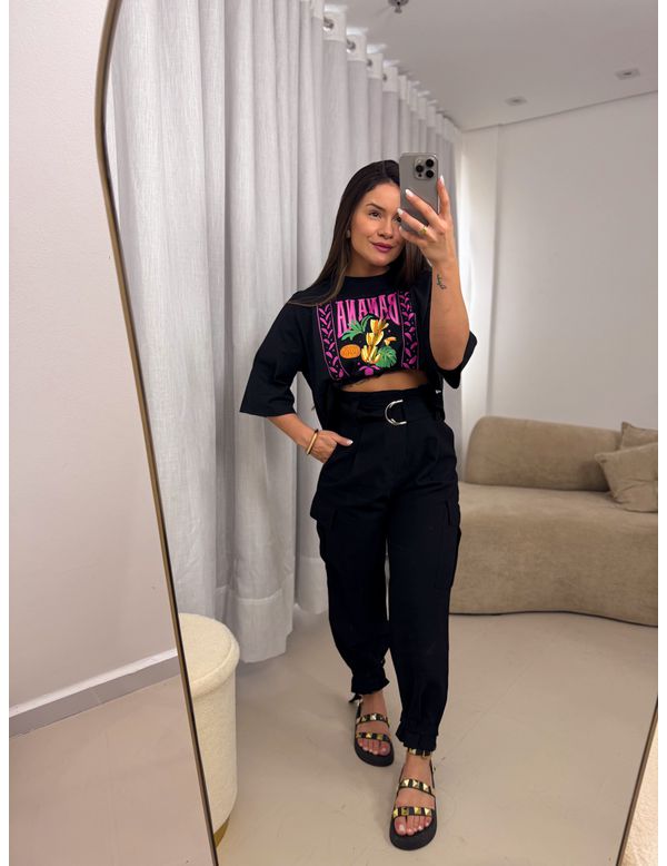 Calça cargo Betina Preto - Marya Conceito