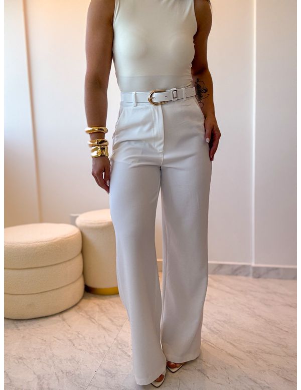 Pantalona Alfaiataria Camila Branco - Marya Conceito