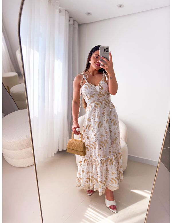 Vestido Carine Fundo Off White - Marya Conceito