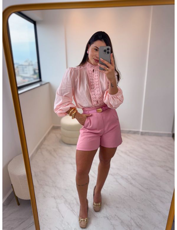 Camisa Linho Cecília Rosa Ballet - Marya Conceito