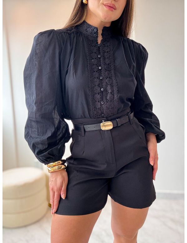 Camisa Linho Cecília Preto - Marya Conceito